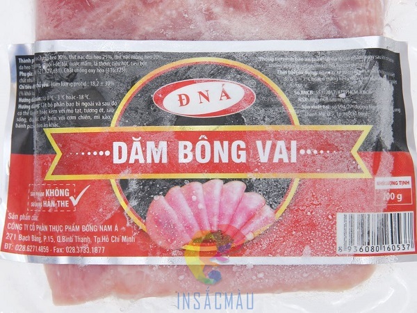 Mẫu tem nhãn dăm bông hình chữ nhật