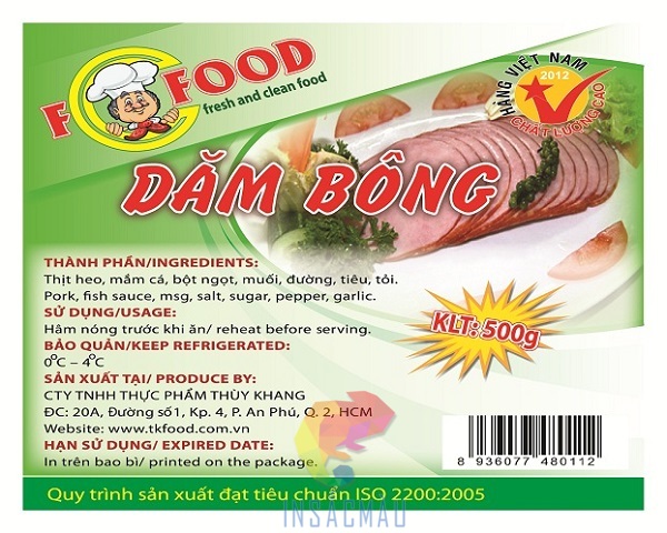 Quy cách in tem nhãn dăm bông tại công ty In Sắc Màu