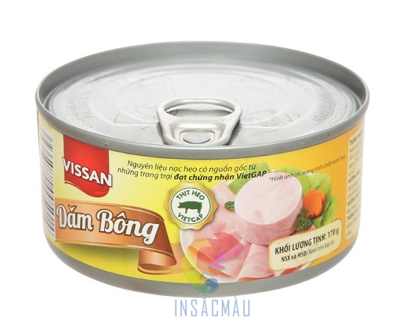Mẫu tem nhãn dăm bông bằng giấy, dán thân hộp thiếc