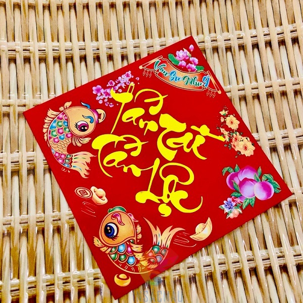 Mẫu tem dán giỏ quà tết Tấn Tài Tấn Lộc