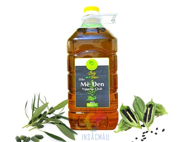 Mẫu tem nhãn dầu mè hình chữ nhật