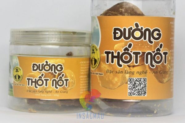 Mẫu tem nhãn đường thốt nốt bằng decal nhựa sữa