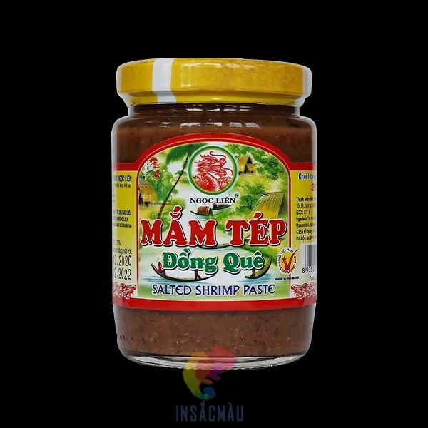 Mẫu tem nhãn mắm tép bế theo thiết kế