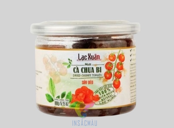 Mẫu tem nhãn cà chua sấy cán màng bóng