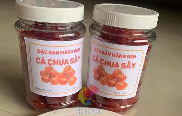Mẫu tem nhãn cà chua sấy giá rẻ