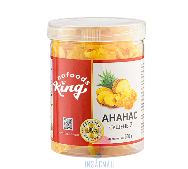 Mẫu tem nhãn dứa sấy cao cấp