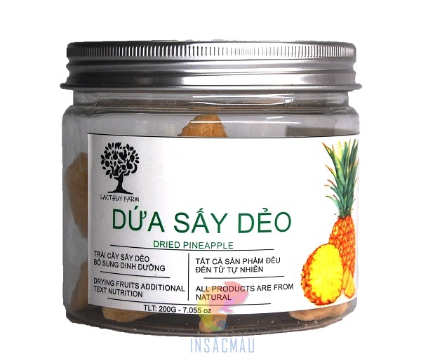 Mẫu tem nhãn dứa sấy dẻo