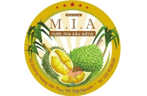 Mẫu tem nhãn nước mía mix sầu riêng