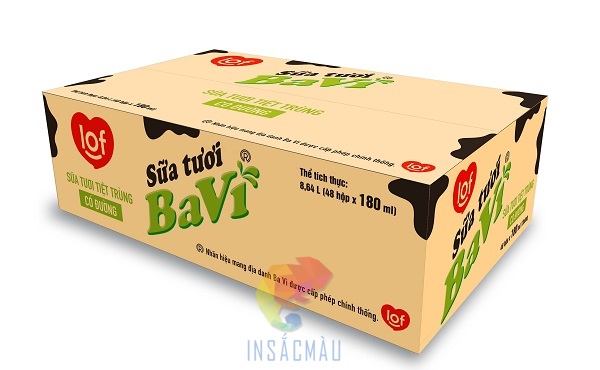 Mẫu thùng carton đựng sữa Ba Vì
