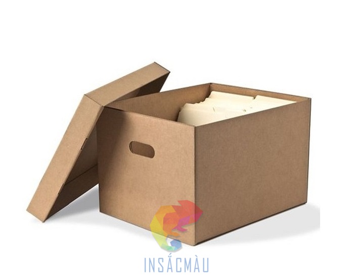 Mẫu thùng carton nắp rời có quai xách