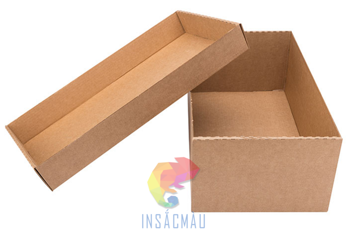 Mẫu thùng carton 3 lớp nắp rời có quai xách