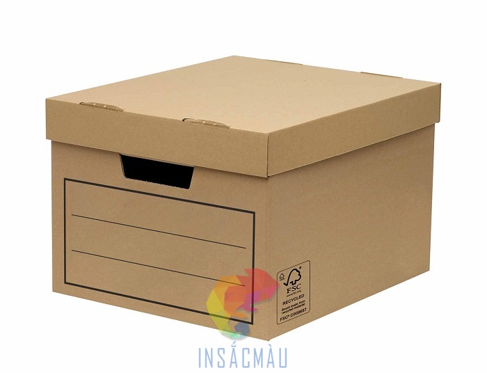 Mẫu thùng carton nắp rời đựng hồ sơ
