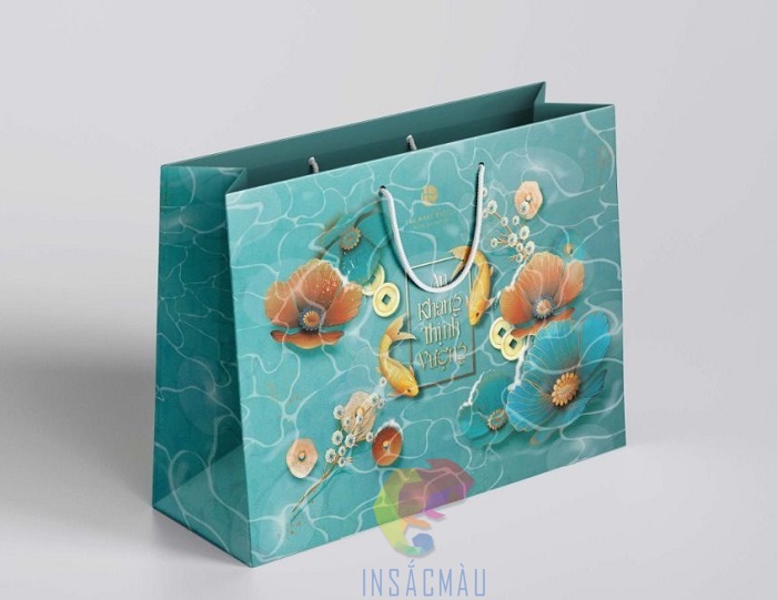 Mẫu túi đựng quà Tết màu xanh dương thanh lịch