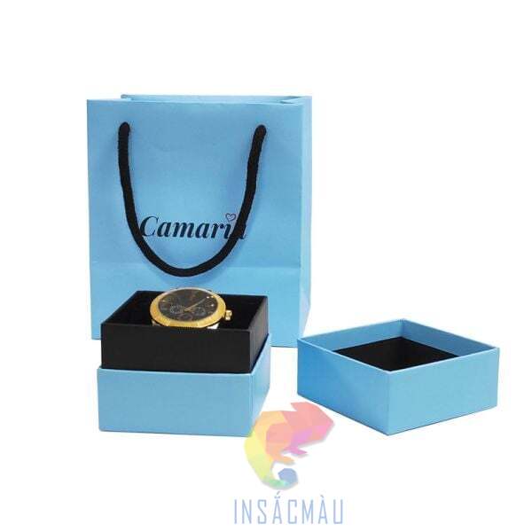 Mẫu bao bì đẹp dạng túi đựng đồng hồ