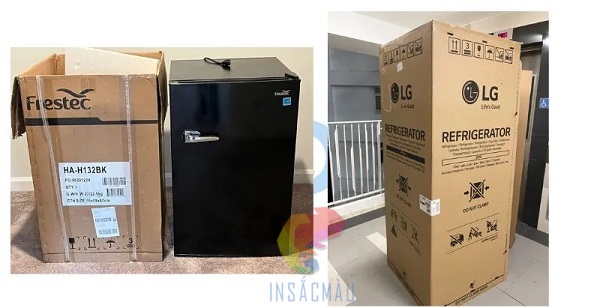 Các kích thước phổ biến của thùng carton đựng tủ lạnh