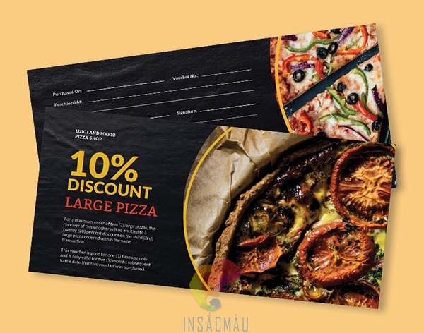 Mẫu card visit kết hợp phiếu giảm giá cho nhà hàng