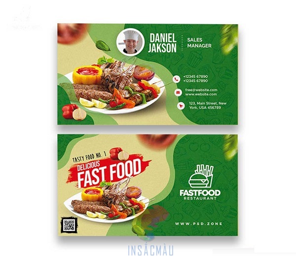 Mẫu card visit kết hợp mã QR giảm giá