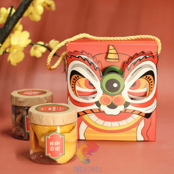 Hộp Giấy Đựng Mứt Tết 21 Chất liệu in hộp giấy đựng mứt tết