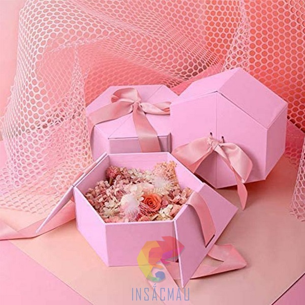 Hộp giấy đựng quà hình đa giác cao cấp