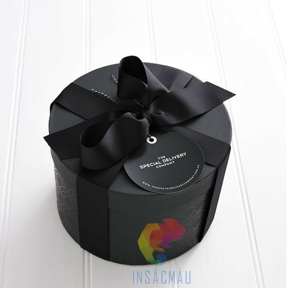 Hộp quà hình tròn thắt nơ