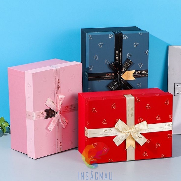 Hộp quà tặng hình chữ nhật nhiều màu