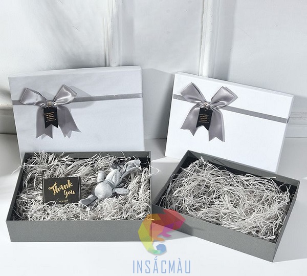 Hộp quà tặng hình chữ nhật thắt nơ sang trọng