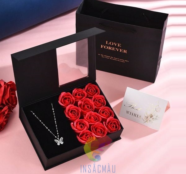 Hộp quà tặng trang sức nắp nam châm