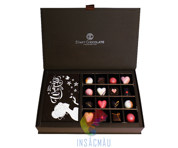 Hộp quà tặng nắp nam châm đựng socola