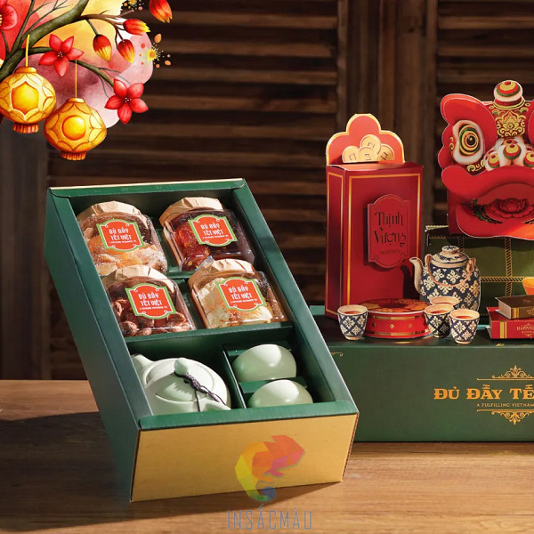 Hộp Giấy Đựng Mứt Tết 23 Kích thước hộp giấy đựng mứt tết