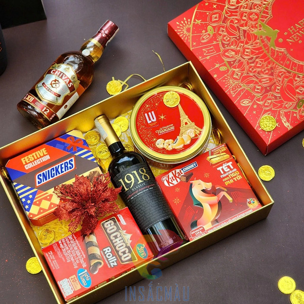 Mẫu hộp quà Tết in hình linh vật Ngựa - năm Bính Ngọ 2026