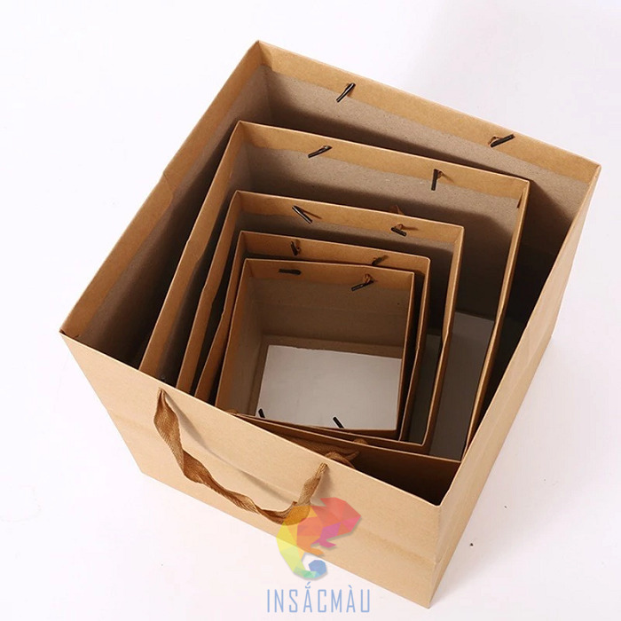 Túi giấy kraft vuông nhiều kích thước