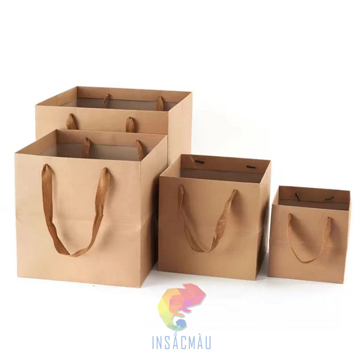 Mẫu túi giấy đáy vuông dây quai xương cá
