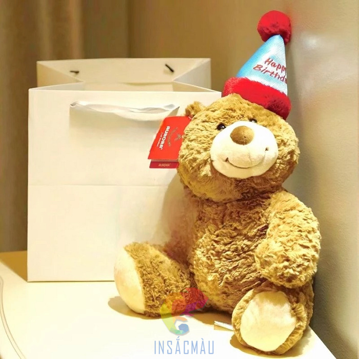 Mẫu túi giấy vuông đựng gấu bông