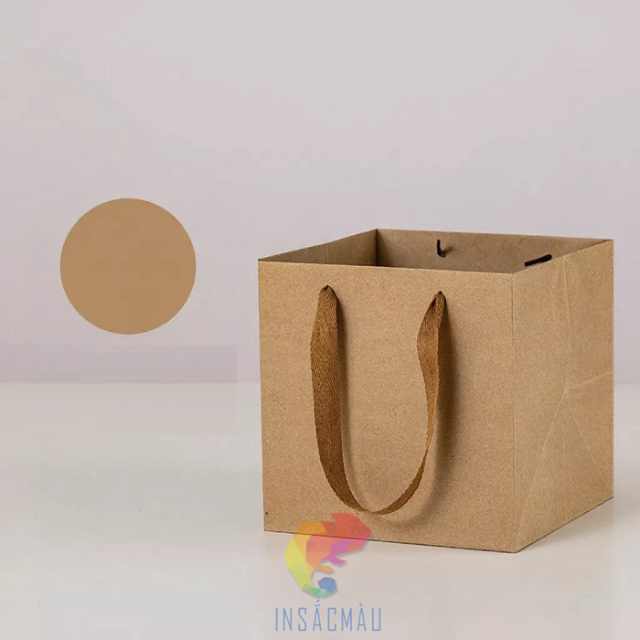 Mẫu túi giấy vuông màu nâu