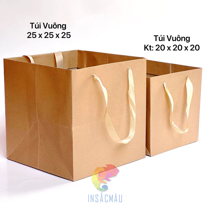 Túi giấy vuông có những kích thước nào phổ biến?