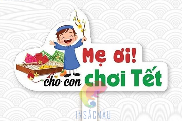 Mẫu hashtag cầm tay tết theo phong cách đáng yêu