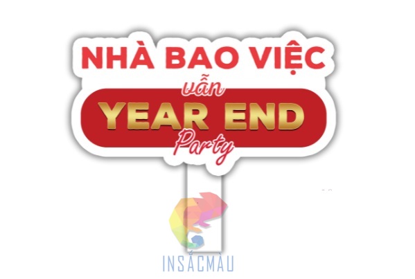 Mẫu hashtag Year End Party cầm tay