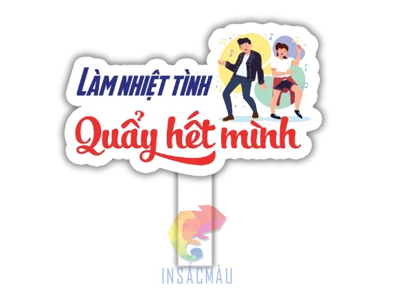 Mẫu hashtag cầm tay Year End Party - Làm hết sức chơi hết mình