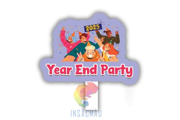 Mẫu hashtag cầm tay Year End Party 2025