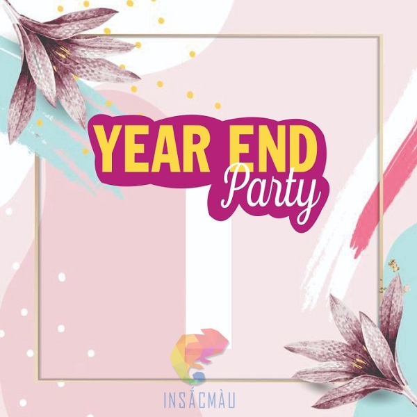 Mẫu hashtag Year End Party cầm tay