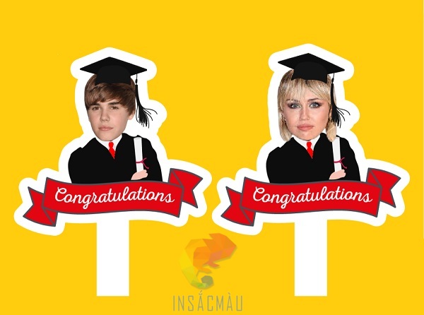 Mẫu hashtag tốt nghiệp in hình người theo yêu cầu