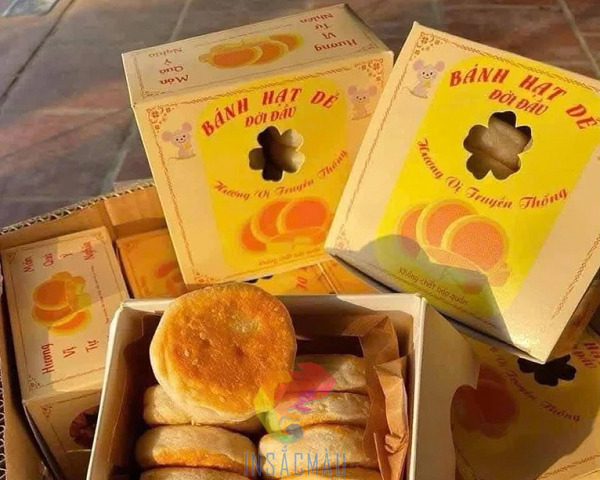 Mẫu hộp giấy đựng bánh hạt dẻ có cửa sổ