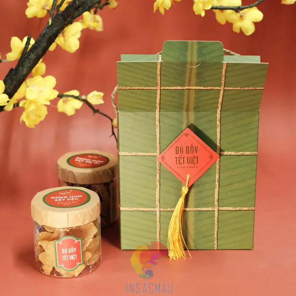 Mẫu hộp giấy đựng mứt thiết kế ấn tượng