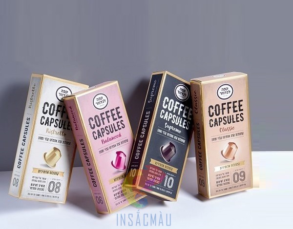 Mẫu bao bì cà phê đẹp hình chữ nhật dẹt
