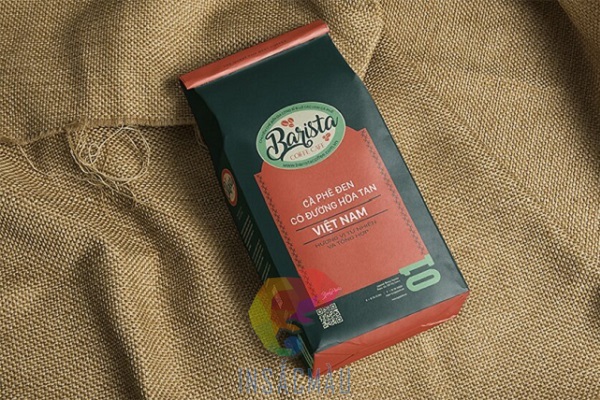 Mẫu bao bì túi đựng cà phê gập miệng túi