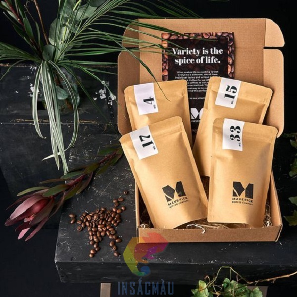 Mẫu bao bì đựng cà phê đẹp dạng túi zip