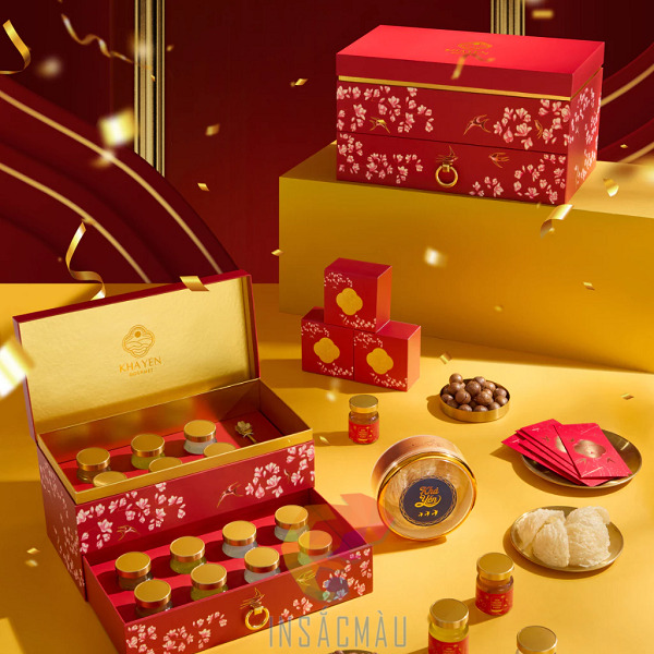 Mẫu hộp quà Tết đựng yến sào cao cấp