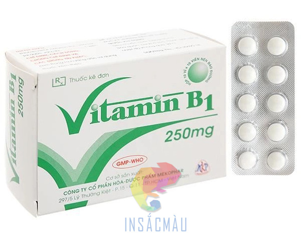 Mẫu hộp đựng vỉ thuốc bổ sung vitamin B1