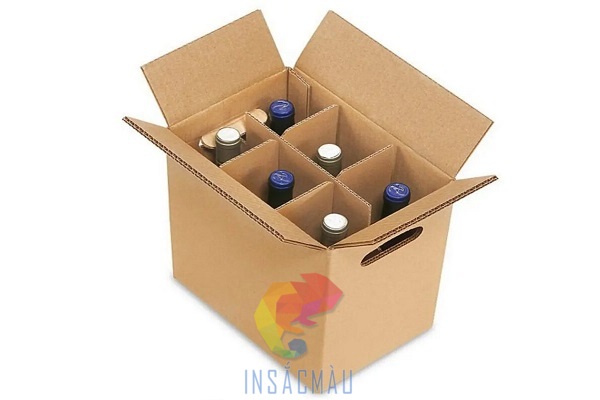 Mẫu thùng giấy carton đựng rượu có vách ngăn