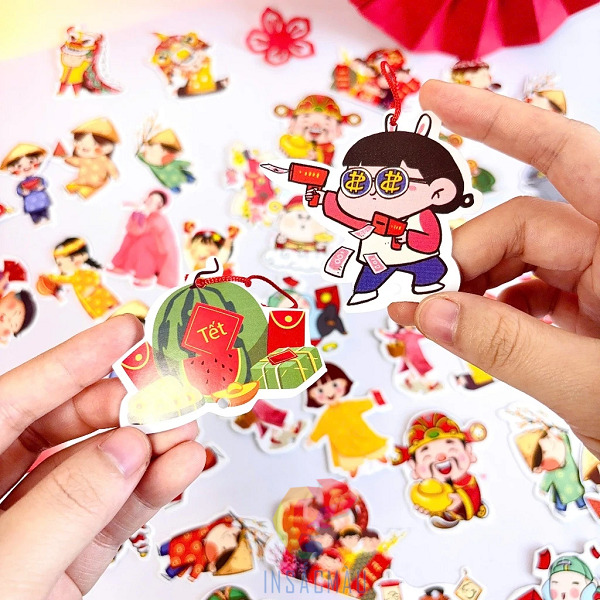 Mẫu tag treo mùa Tết kiểu dáng ngộ nghĩnh, đáng yêu